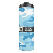 Hellblauer Tarnmuster Thermosbecher (Vorderseite)