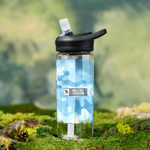 Hellblauer Tarnmuster Trinkflasche