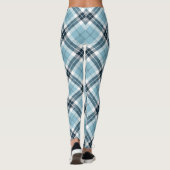 Hellblauer Tartan kariertes schottisches Leggings (Rückseite)