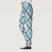 Hellblauer Tartan kariertes schottisches Leggings (Links)