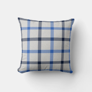 Hellblauer Tartan-Karo-Karo-Landschaftsvilla Kissen