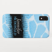 Hellblauer Text Case-Mate iPhone Hülle (Rückseite (Horizontal))