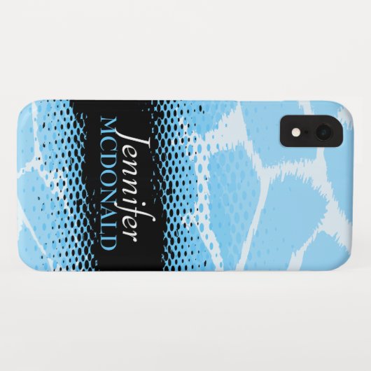 Hellblauer Text Case-Mate iPhone Hülle (Rückseite (Horizontal))