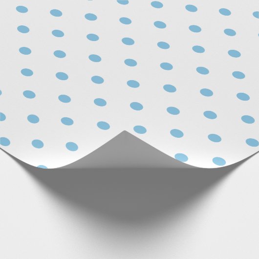 Hellblauer Tupfen auf weißem großem Raum Geschenkpapier (Ecke)