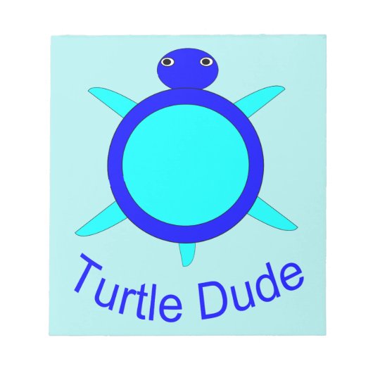 Hellblauer Turtle-Typ Notepad Notizblock (Vorderseite)