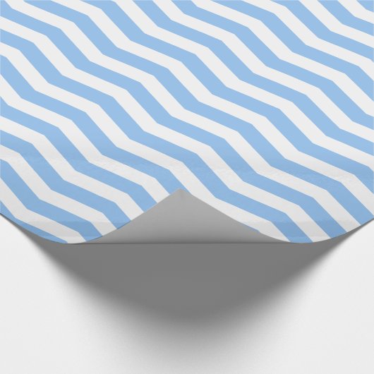 Hellblauer u. weißer Zickzack-Zickzack gestreiftes Geschenkpapier (Ecke)