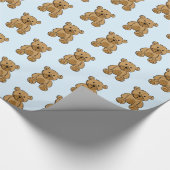 Hellblauer und brauner Teddybären-Bärenjunge Geschenkpapier (Ecke)