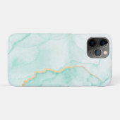 Hellblauer und goldfarbener Marmor Case-Mate iPhone Hülle (Rückseite (Horizontal))