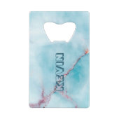 Hellblauer und grauer Imitat Geldbeutel Flaschenöffner (Rückseite)