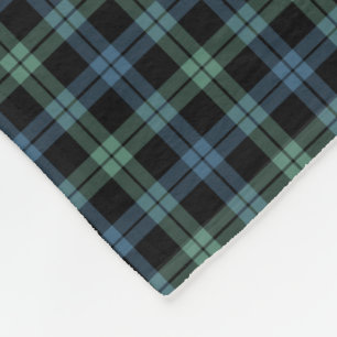 Hellblauer und grüner Campbell-Clanalter Tartan Fleecedecke