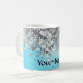 Hellblauer und Imitat-Glitter Kaffeetasse (Vorderseite Links)