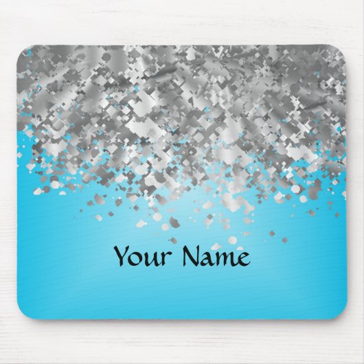 Hellblauer und Imitat-Glitter Mousepad (Vorne)