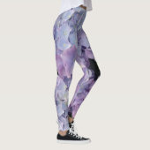 Hellblauer und rosa Hydrangea Legging Leggings (Rechts)