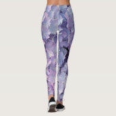 Hellblauer und rosa Hydrangea Legging Leggings (Rückseite)