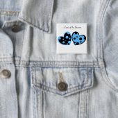 Hellblauer und schwarzer Herz-Knopf Button (Beispiel)