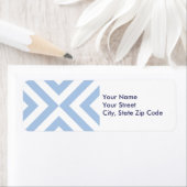 Hellblauer und weißer Chevrons-Rücksendetikett (Insitu)