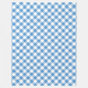 Hellblauer und weißer diagonaler Gingham kariert Fleecedecke
