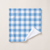 Hellblauer und weißer Gingham-kariertes Tuch-Set Badhandtuch Set (Waschlappen)
