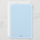 Hellblauer und weißer griechischer Schlüsselrand Briefpapier (Rückseite)