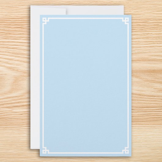 Hellblauer und weißer griechischer Schlüsselrand Briefpapier