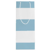Hellblauer und weißer Streifen mit Monogramm Geschenktüte Für Weinflaschen (Rückseite)