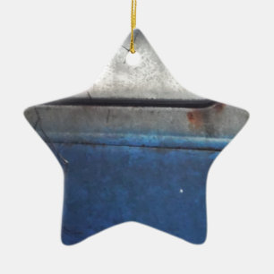 Hellblauer und weißer Vintage-LKW Keramik Ornament