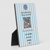 Hellblauer vertikaler Streifen QR-Code-Wifi-Sockel Fotoplatte (Seite)