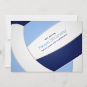 hellblauer Volleyballmädchen Einladung (Vorderseite)