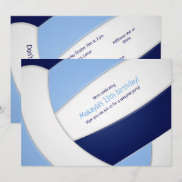 hellblauer Volleyballmädchen Einladung