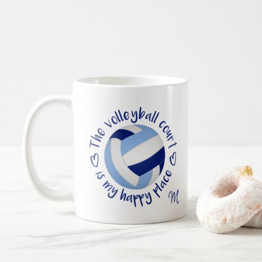 Hellblauer Volleyballplatz Kaffeetasse (Mit Donut)