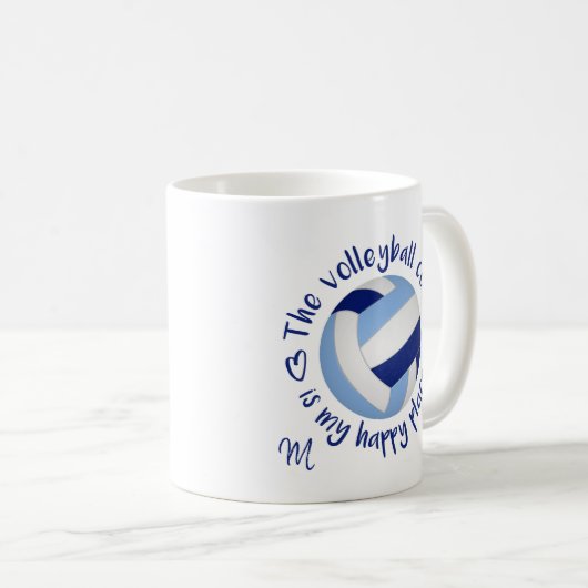 Hellblauer Volleyballplatz Kaffeetasse (VorderseiteRechts)