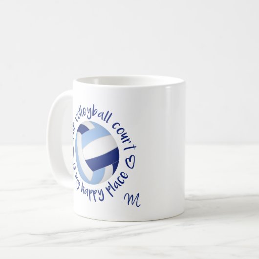 Hellblauer Volleyballplatz Kaffeetasse (Vorderseite Links)