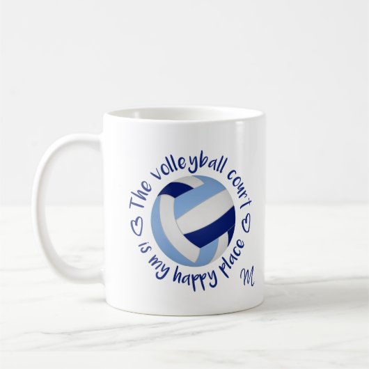 Hellblauer Volleyballplatz Kaffeetasse (Links)