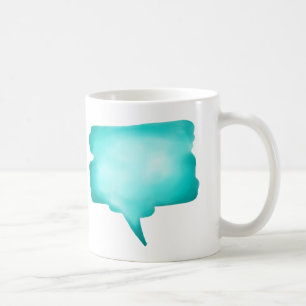 Hellblauer Wasserfarbe-Sprache-Ballon Kaffeetasse