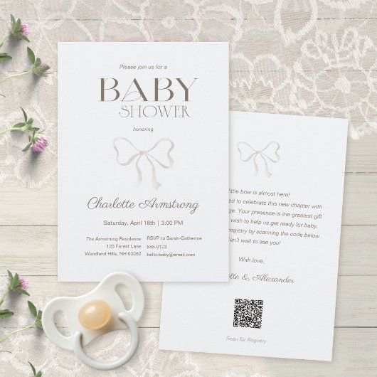 Hellblauer Wasserfarben-Bogen Baby-Einweihung Einladung