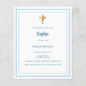 Hellblauer weißer Junge Taufe (Vorderseite)