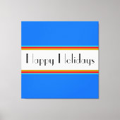 Hellblauer, weißer Roter Streifen Happy Holidays T Leinwanddruck (Vorderseite)