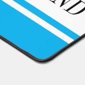 Hellblauer weißer Streifen WINTER WONDERLAND Text Schreibtischunterlage (Ecke)