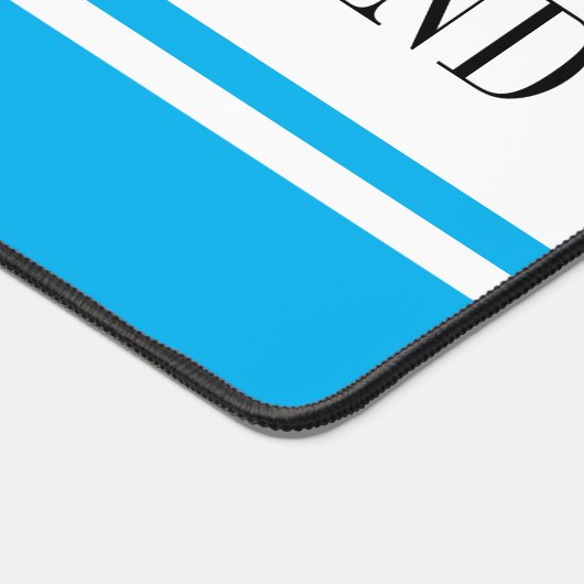 Hellblauer weißer Streifen WINTER WONDERLAND Text Schreibtischunterlage (Ecke)