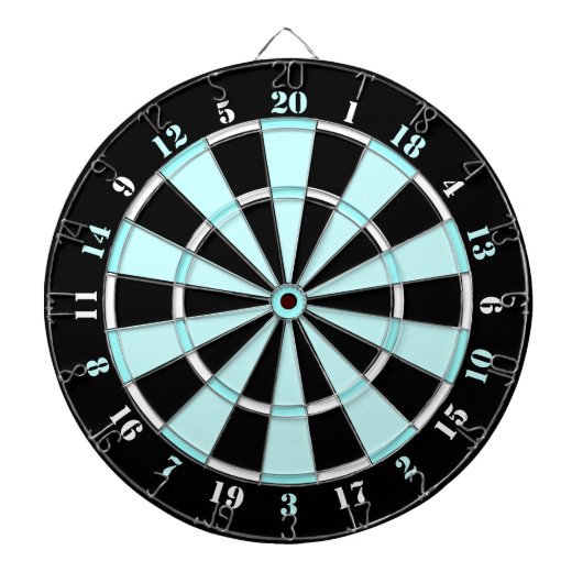 Hellblauer, weißer und schwarzer Dartboard Dartscheibe (vorne)