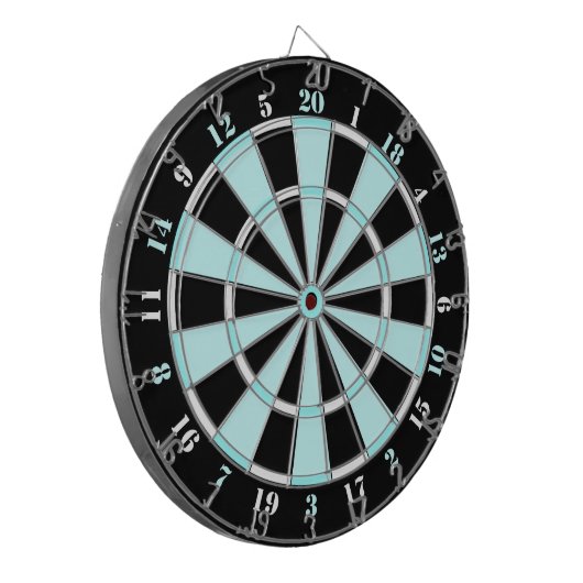 Hellblauer, weißer und schwarzer Dartboard Dartscheibe (Vorderseite Links)