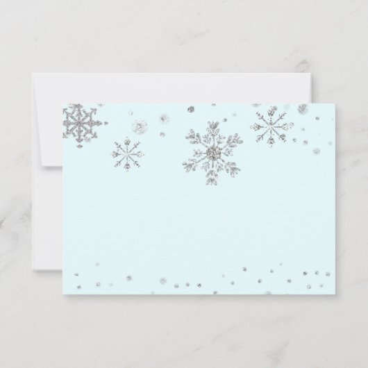 Hellblauer Winter RSVP Karte (Rückseite)