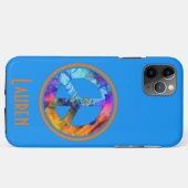 Hellblauer Wirbel Friedenszeichen Case-Mate iPhone Hülle (Rückseite (Horizontal))