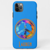 Hellblauer Wirbel Friedenszeichen Case-Mate iPhone Hülle (Rückseite)