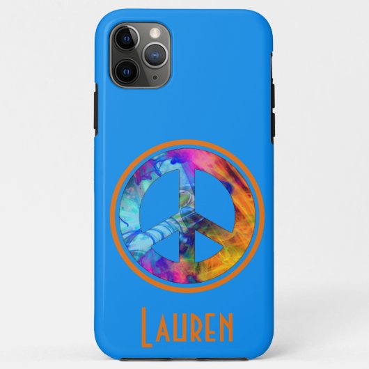 Hellblauer Wirbel Friedenszeichen Case-Mate iPhone Hülle (Rückseite)