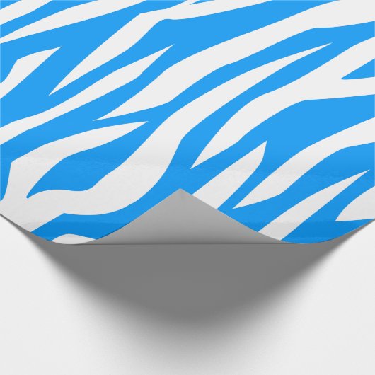 Hellblauer Zebra-Druck Geschenkpapier (Ecke)