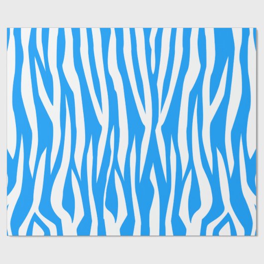 Hellblauer Zebra-Druck Geschenkpapier (Flach)