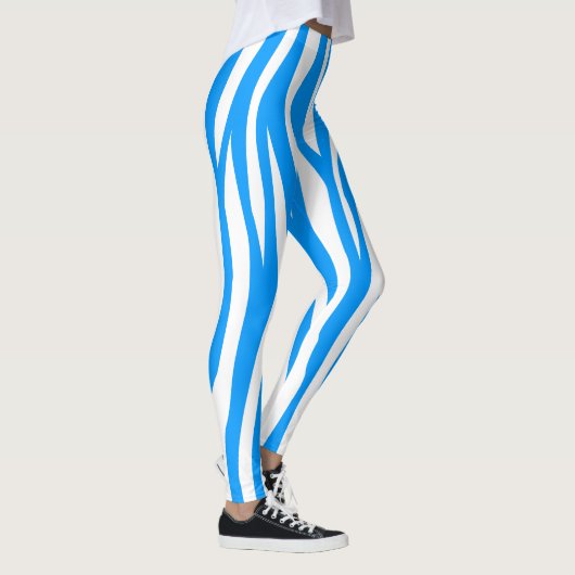 Hellblauer Zebra-Druck Leggings (Rechts)
