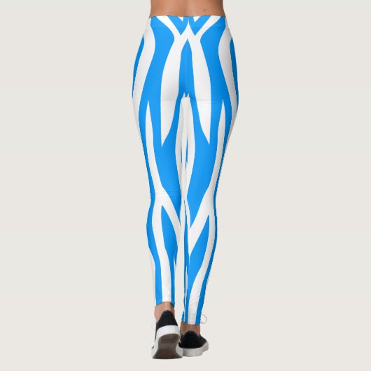 Hellblauer Zebra-Druck Leggings (Rückseite)