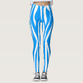 Hellblauer Zebra-Druck Leggings (Vorderseite)